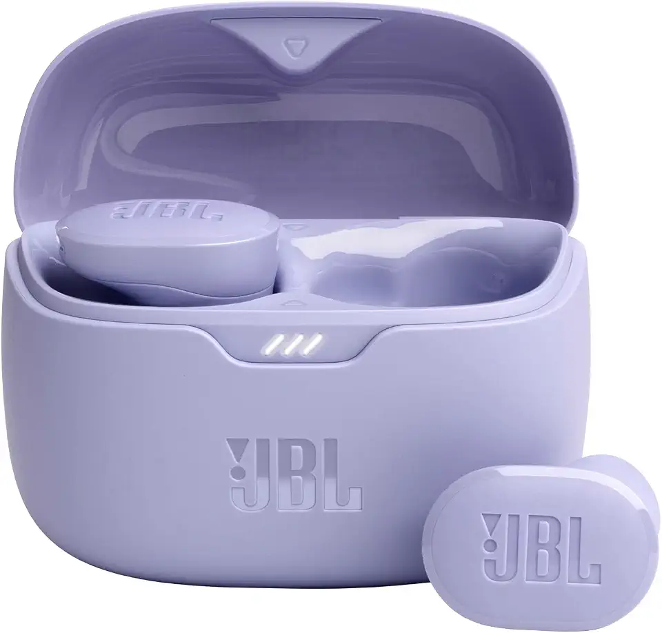 JBL Tune Buds, JBL Pure Bass Sound, Bluetooth 5.3 with LE audio support *, Active Noise Cancelling with Smart Ambient, 4-Mic technology for Crisp, Clear Calls, Up to 48 hours of battery life, Purple