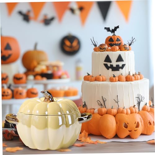 Macetas decorativas para Halloween en forma de calabaza de 1,8 l 6