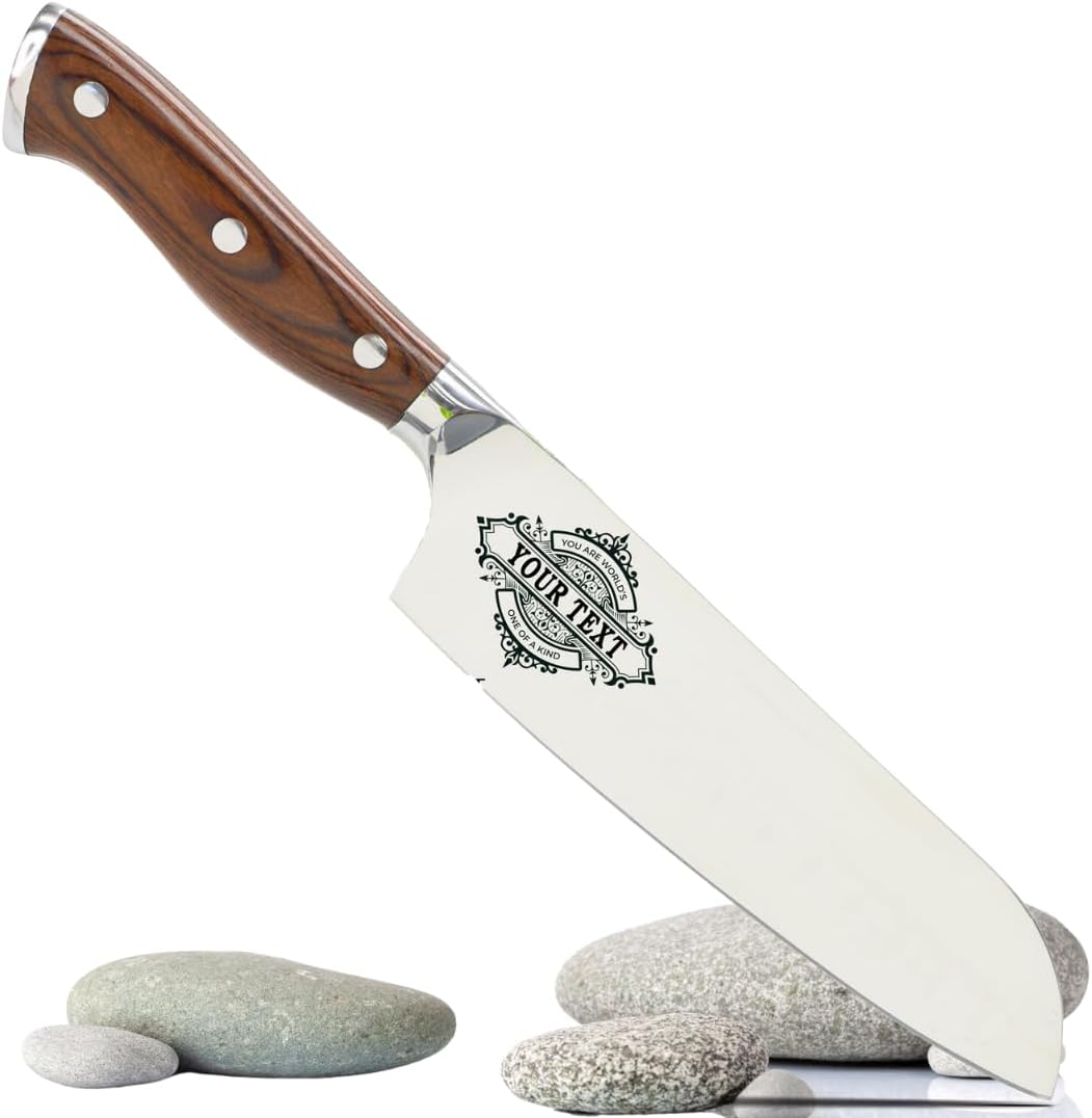 Shape28 Customizable Stainless Steel 5Cr15 Mov Steel Santoku's 7 Inch Kitchen Knife with Laser Engraved