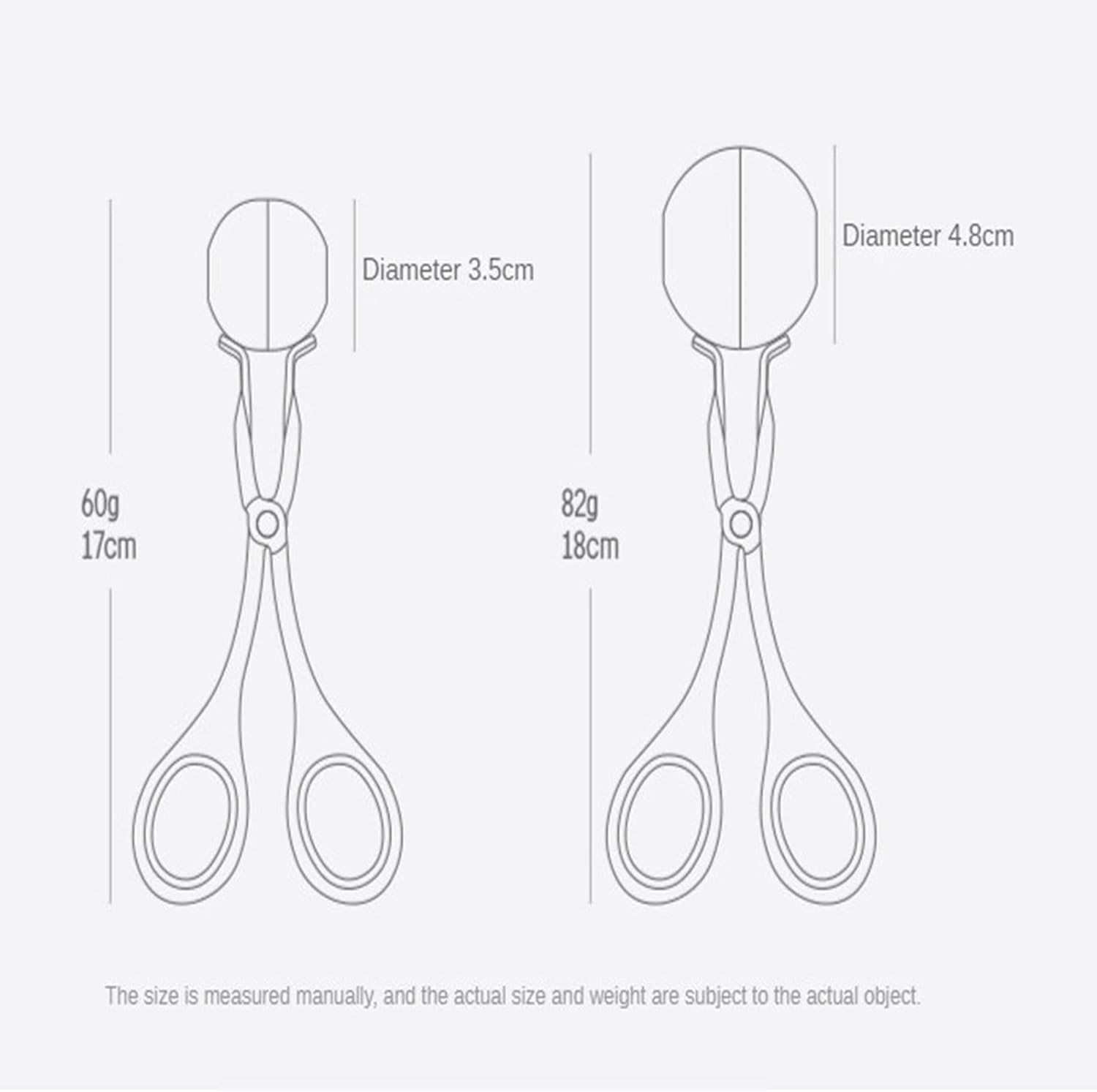 Meat Baller Tongs,Cookie Dough Scoop, Meat Baller None-Stick Meatball Maker Stainless Steel Meat Baller Tongs Ice Cream Baller Tool