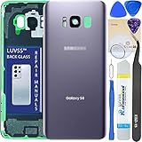 LUVSS Rear Glass for Samsung Galaxy S8 SM-G950 Back Glass Panel Replacement + Camera Glass + Repair Manual DIY Tools Kit (Gray)
