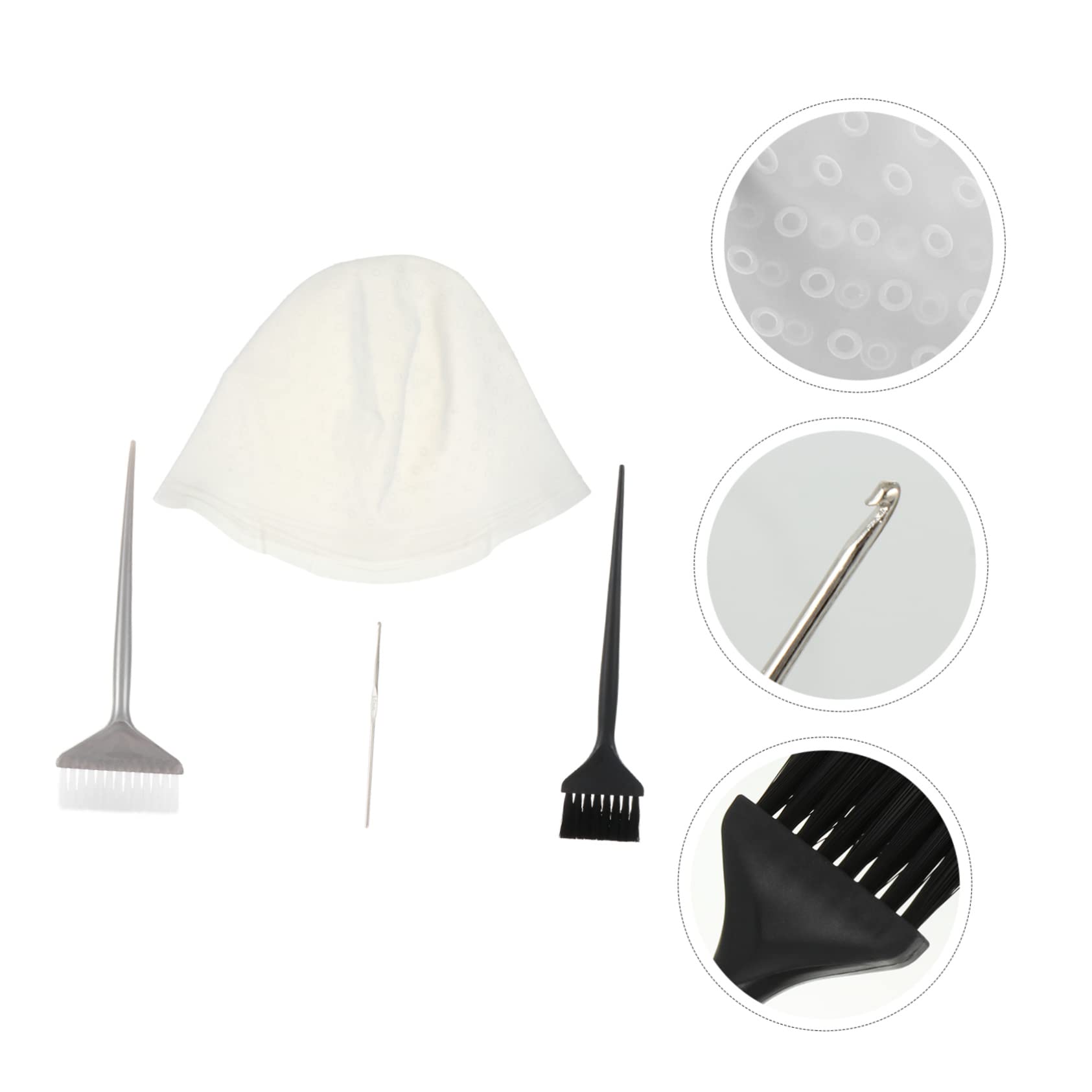SOESFOUFU Hair Dye Tools 4pcs Hair Dyeing Kits Best Highlighting Cap for Home or Salon Use