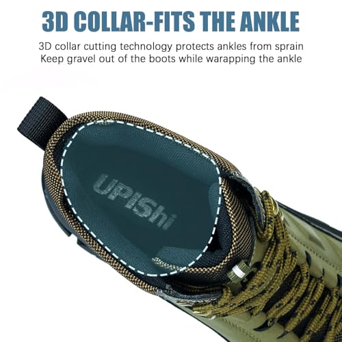 UPIShi Men's Hiking Waterproof Leather Boots Walking Lightweight Working Trekking Outdoor Casual Breathable Shoes3