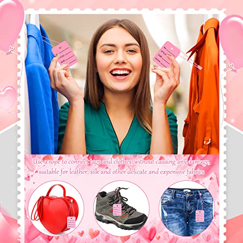 3576 Pcs Tagging Gun Clothes Garment Tag Attacher Kit With Needles Standard Plastic Barbs Fasteners Hang Tag Strings Gourd Safety Pins Retail Price Tags Size Labels For Store Warehouse (Pink) #TOP1