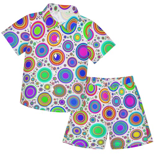 Image of visesunny Boys Hawaiian Shirt and Short Set Summer Outfit Kids 2 Piece Clothes Set 3-10Y