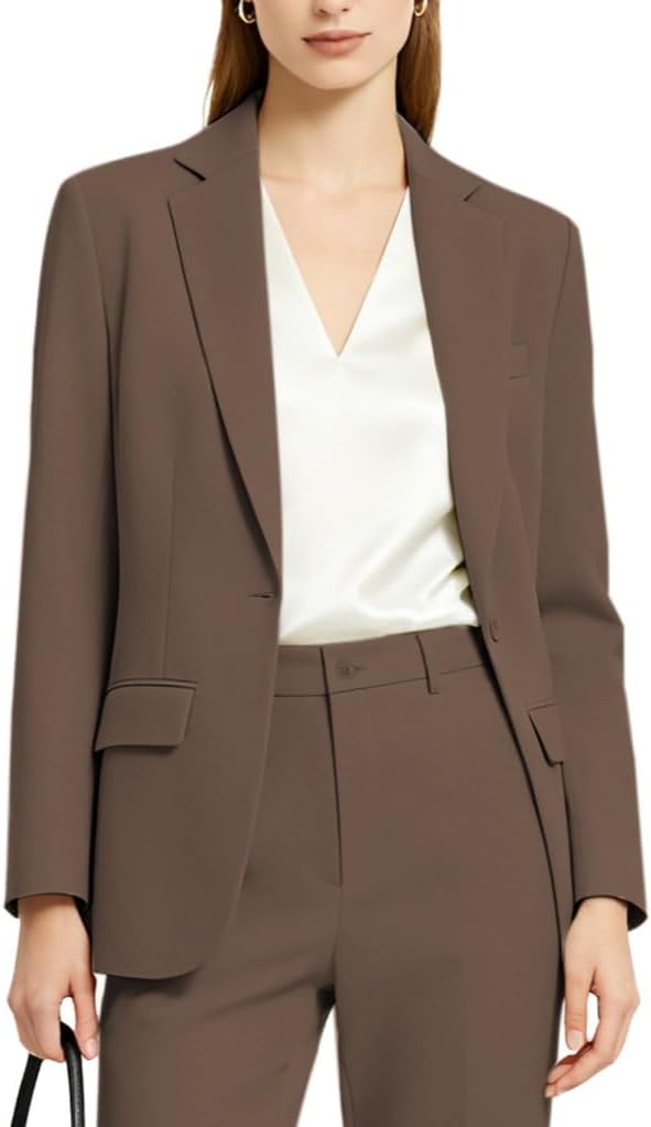 Women’s 2 Piece Suit Sets Formal Business Outfit Casual Blazer Pantsuits Slim Fit Suits for Work Office Professional Outfits