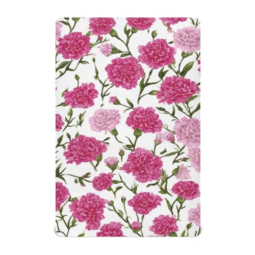 Image of Crib Sheet Breathable Soft Crib Mattress Sheet for Baby Toddler Boys Girls Fitted Crib Sheet Fit Standard Crib Mattress 39 x 27 Inch Hot Pink Carnation