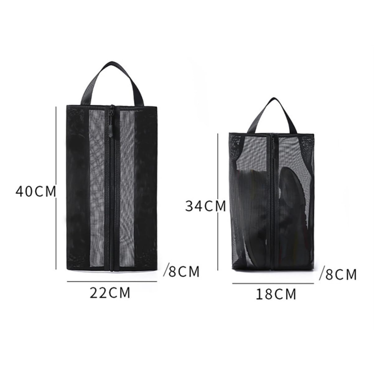 6 STK Aufbewahrungstasche Aus Mesh Reiseset Für Männer Schrank Schuhbeutel Tragbare Schuhtasche Taschenorganisator Beutel Für Reiseschuhe Black Atmungsaktives Polyester-Netz