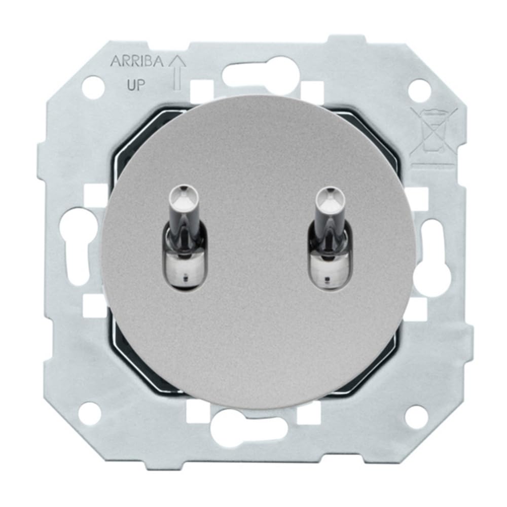 FONTINI Double va-et-vient ALU manette chrome DOM plaque simple métallisée gris