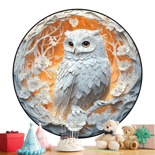 Duros para Adultos - De Madera 3D De Búho | Rompecabezase Educativo con Forma De Animal De 150 Piezas, Juego De Madera Hecho A Mano, Rompecabezase Único para Adultos Y Niños,