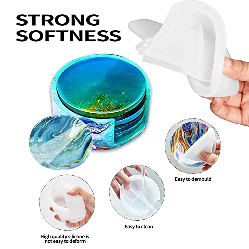 Zjwzsli 9016748213450 5Pcs Resin Coaster Molds Resin Molds Coaster Molds thumb #2