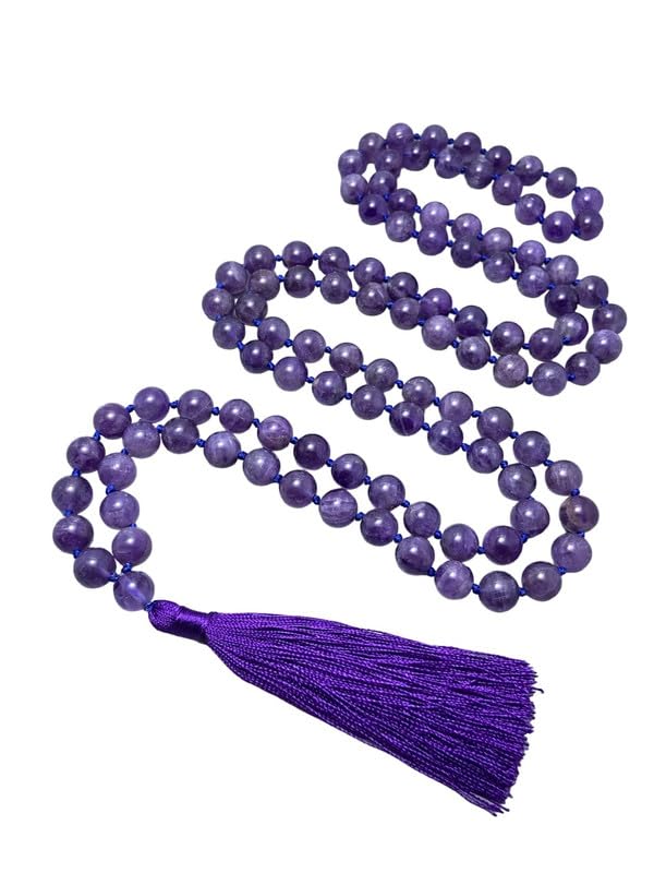Collier Mala en améthyste AAA pour la méditation et l'équilibre
