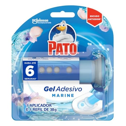 Desodorizador Sanitário Pato Gel Adesivo Marine Refil 6 Discos Aparelho