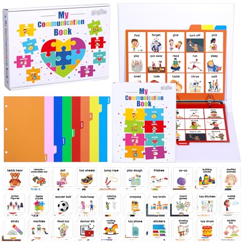gisgfim Pecs Visual Communication Book 240 Picture Cards 8 Tabs 3 Ring Binder Dividers Communication...