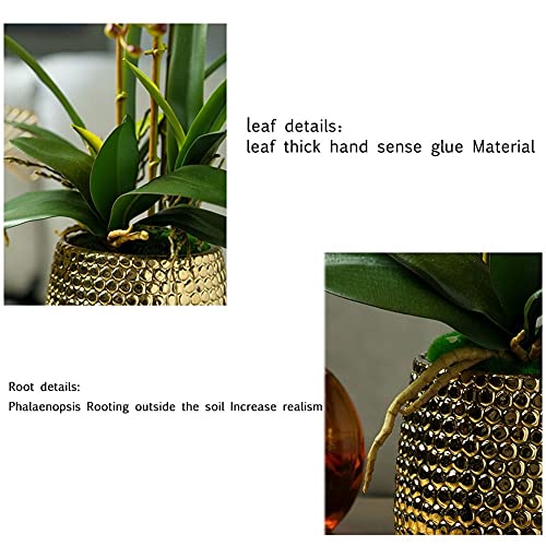 Orquídea artificial roja de 54cm con jarrón para rincones sin luz natural 5