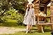 Girls Fall Dresses Long Sleeve White Square Neck Button Down Smock Floral Casual Holiday Dress Size 8-10