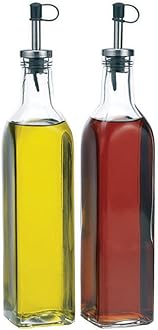 Home Essentials & Beyond Glass Oil Vinegar Dispenser Cruet bottles, Set of 2