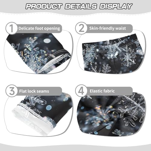 Winter Snowflake Flower Girls Casual Leggings for Kids Printed Long Pant Bottoms Stretch and Soft3