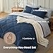 Bedsure California King Comforter Set - 7 Pieces Reversible Navy Bedding, California King Size Bed Set for All Seasons, Bed in a Bag with Down Alternative Comforter, Sheets, Pillowcases & Shams