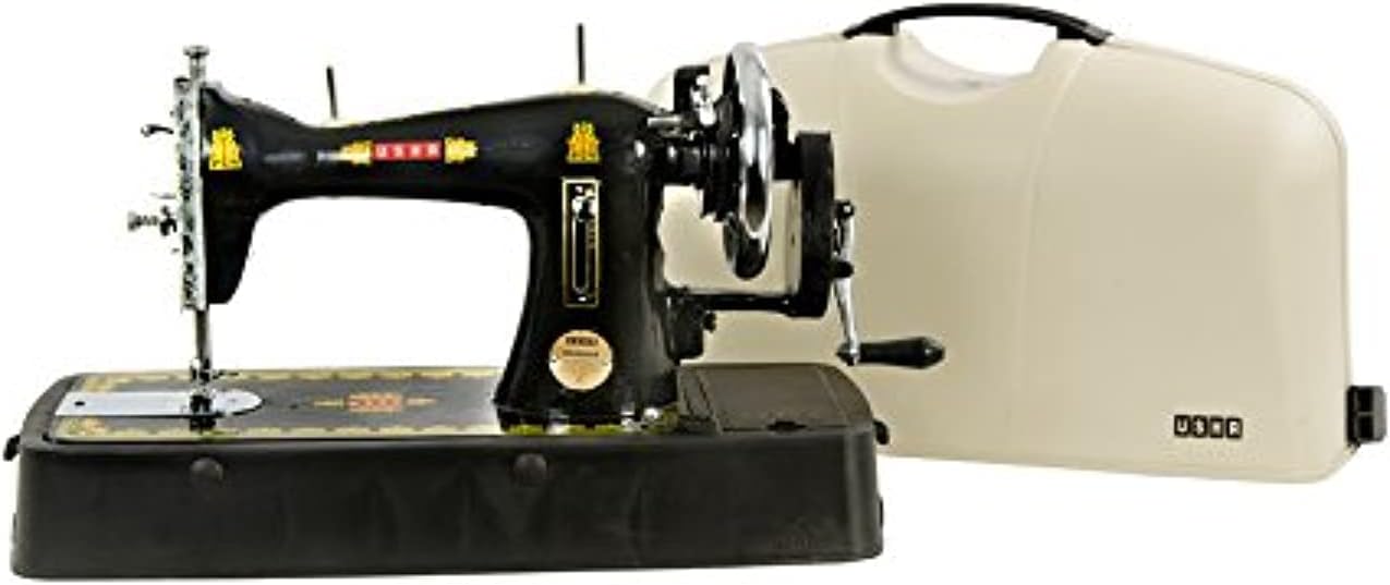 USHA Bandhan Composite Manual Sewing Machine With Cover, Black