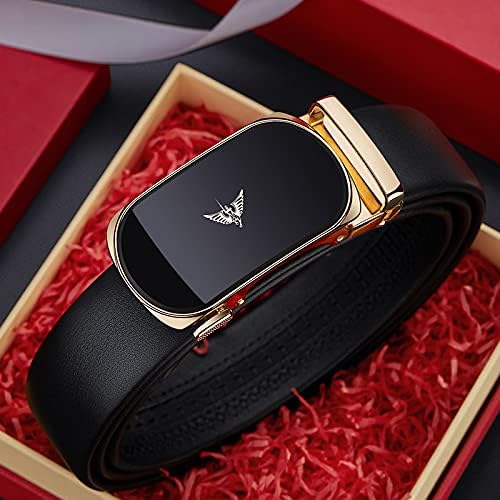 Miniatura 4 de VANNANBA Leather Ratchet Belts for Men Fashion Automtic Buckle Waist Belt,Mens Belt with Gift Box