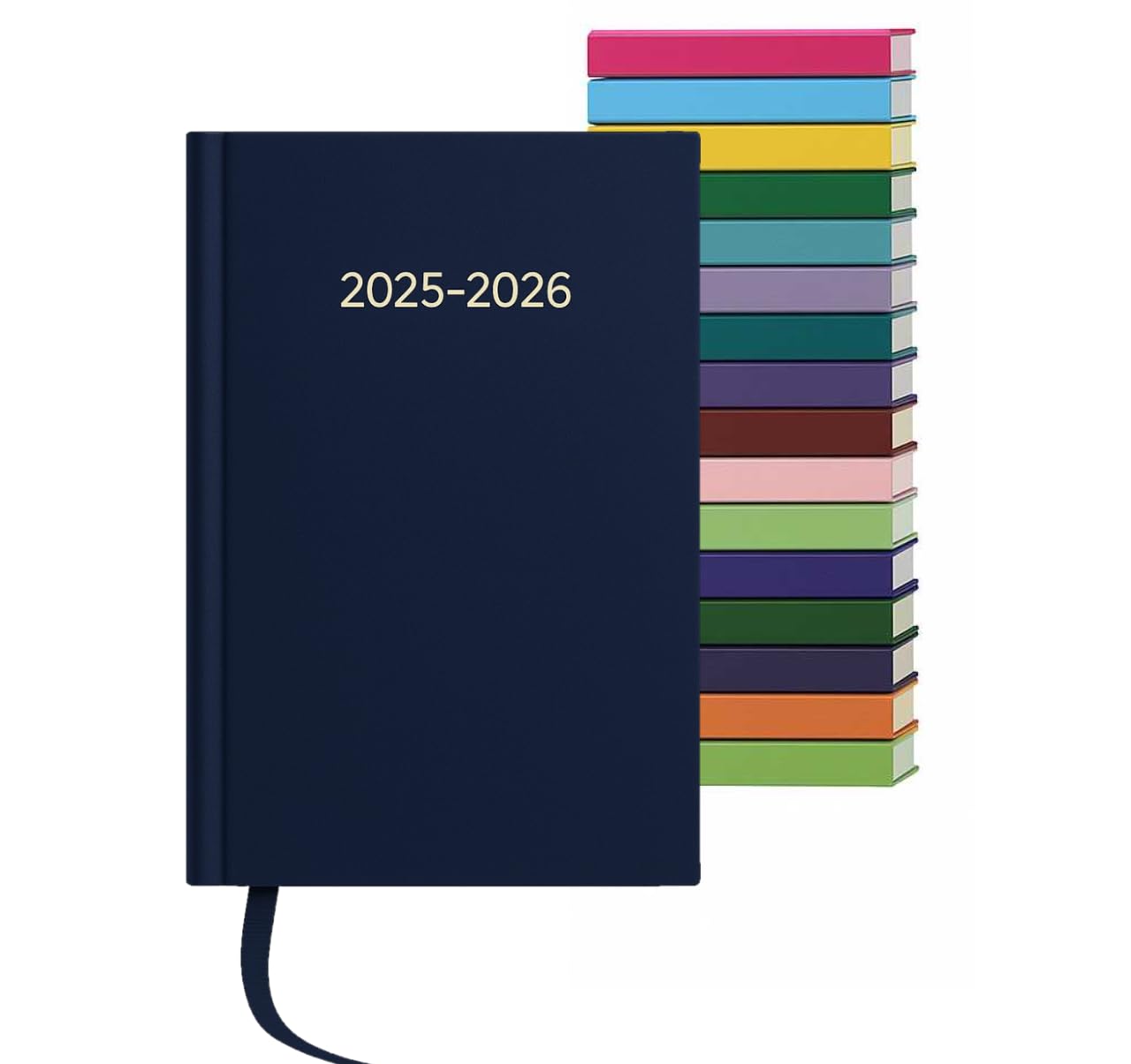 Top Sale Academic Diary 2026-2027 A5 Day Per Page Planner, Student Diary with Ribbon Marker, Hardcover Casebound Binding
