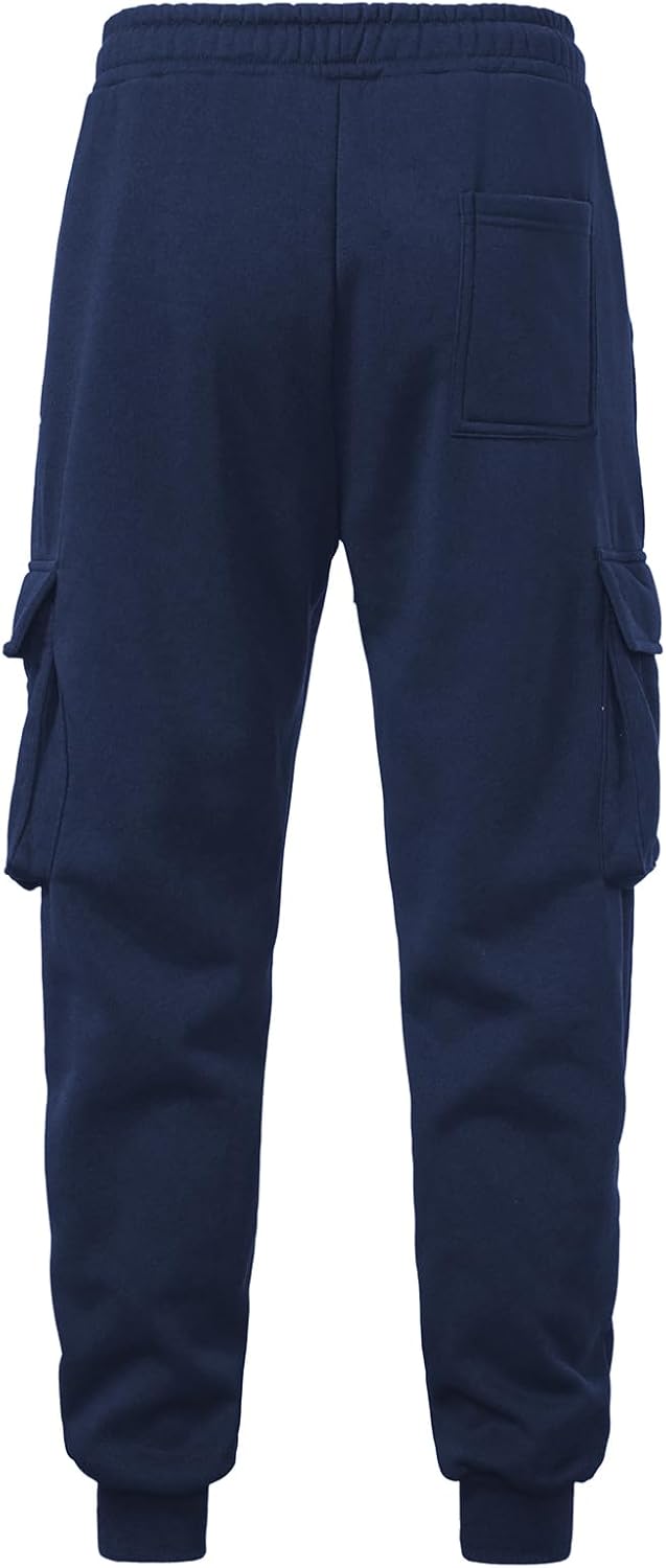 PIDOGYM Mens Fleece Cargo Sweatpants Heavyweight Tapered Joggers Athletic for Men Workout Running with Pockets - Image 5