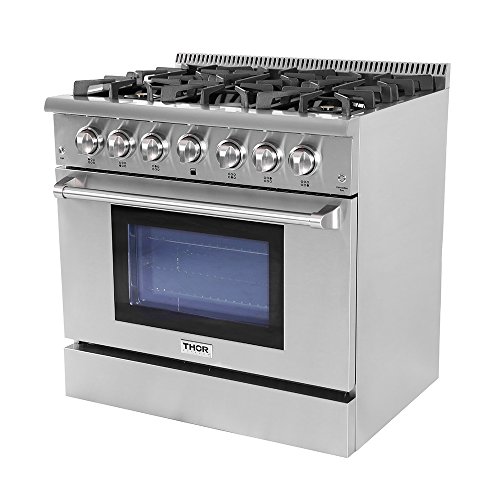 Thor Kitchen 36 Inch Pro-Style 6 Burner Gas Range + Lp Conversion Kit Bundle #TOP2