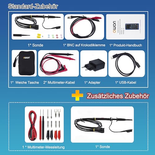 HDS242 OWON Oszilloskop 2 in 1 40MHz Bandbreite Handheld Oszilloskop Zwei Kanäle mit 3,5 Zoll LCD Auto-Kalibrierung Funktion