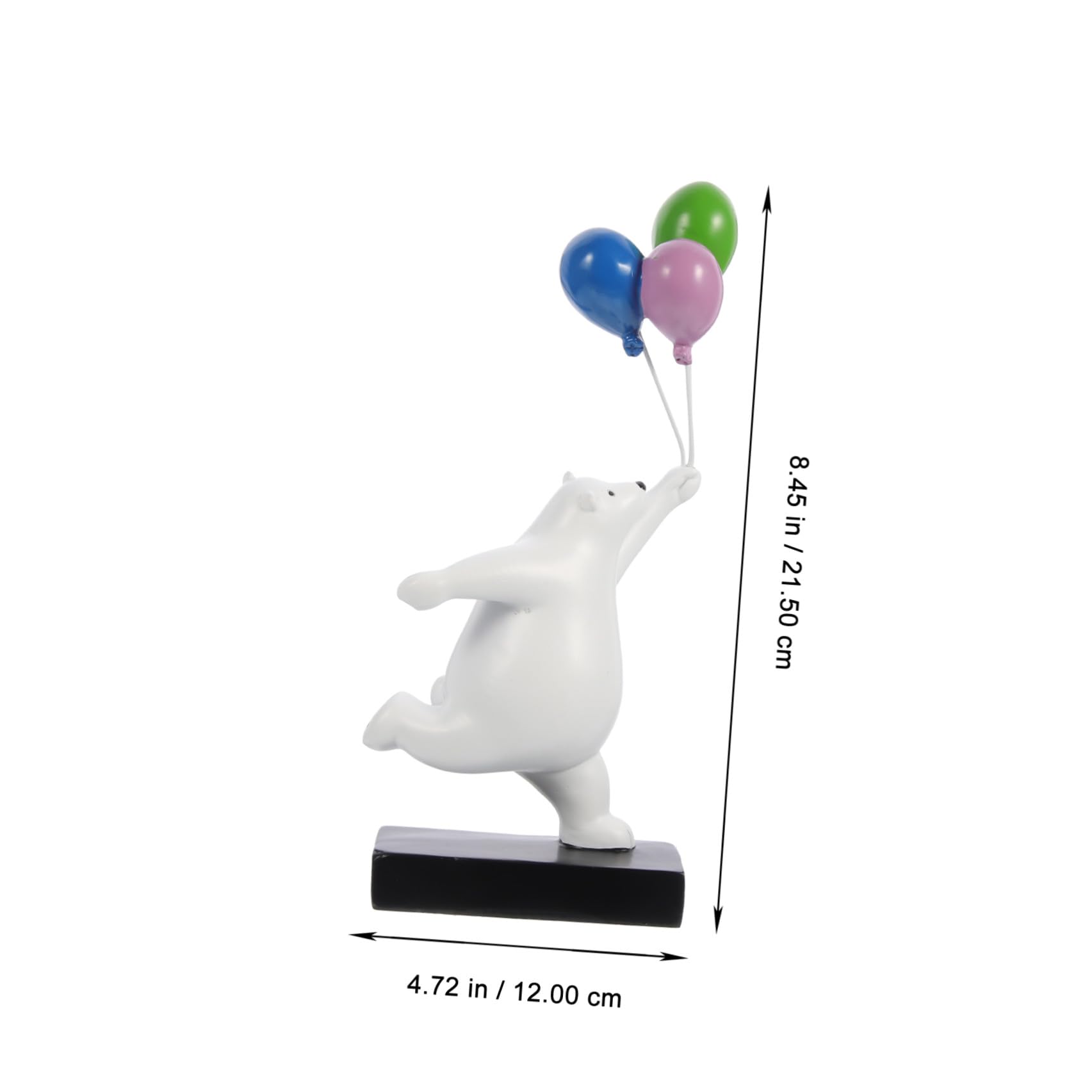 Scultura Orsetto in Resina Palloncino Decorazione da Scrivania per Casa e Camera da Letto Ornamento Cartoon Vivace e Raffinato
