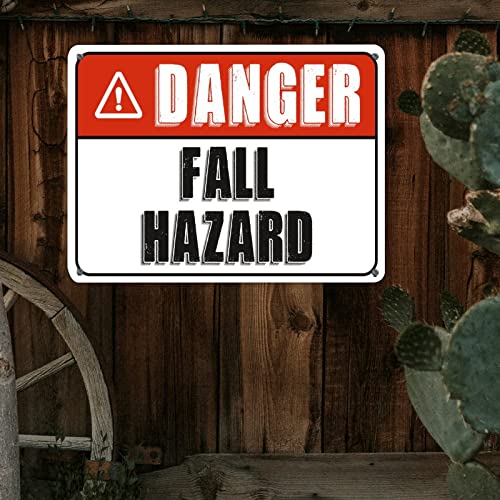 Panneau d'avertissement métallique facile à monter Danger Fall Hazard - 6