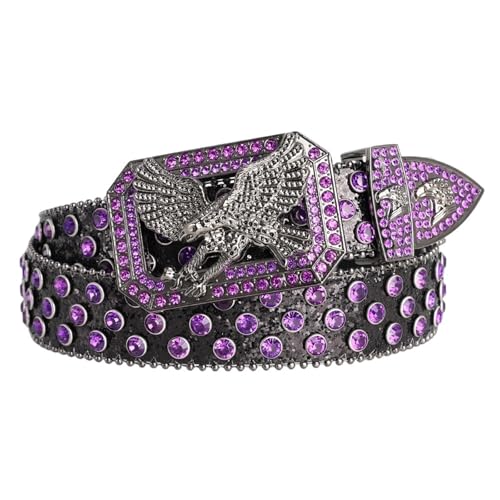 Ceinture strass et rivet brillant style rock pour ajustement jean parfait