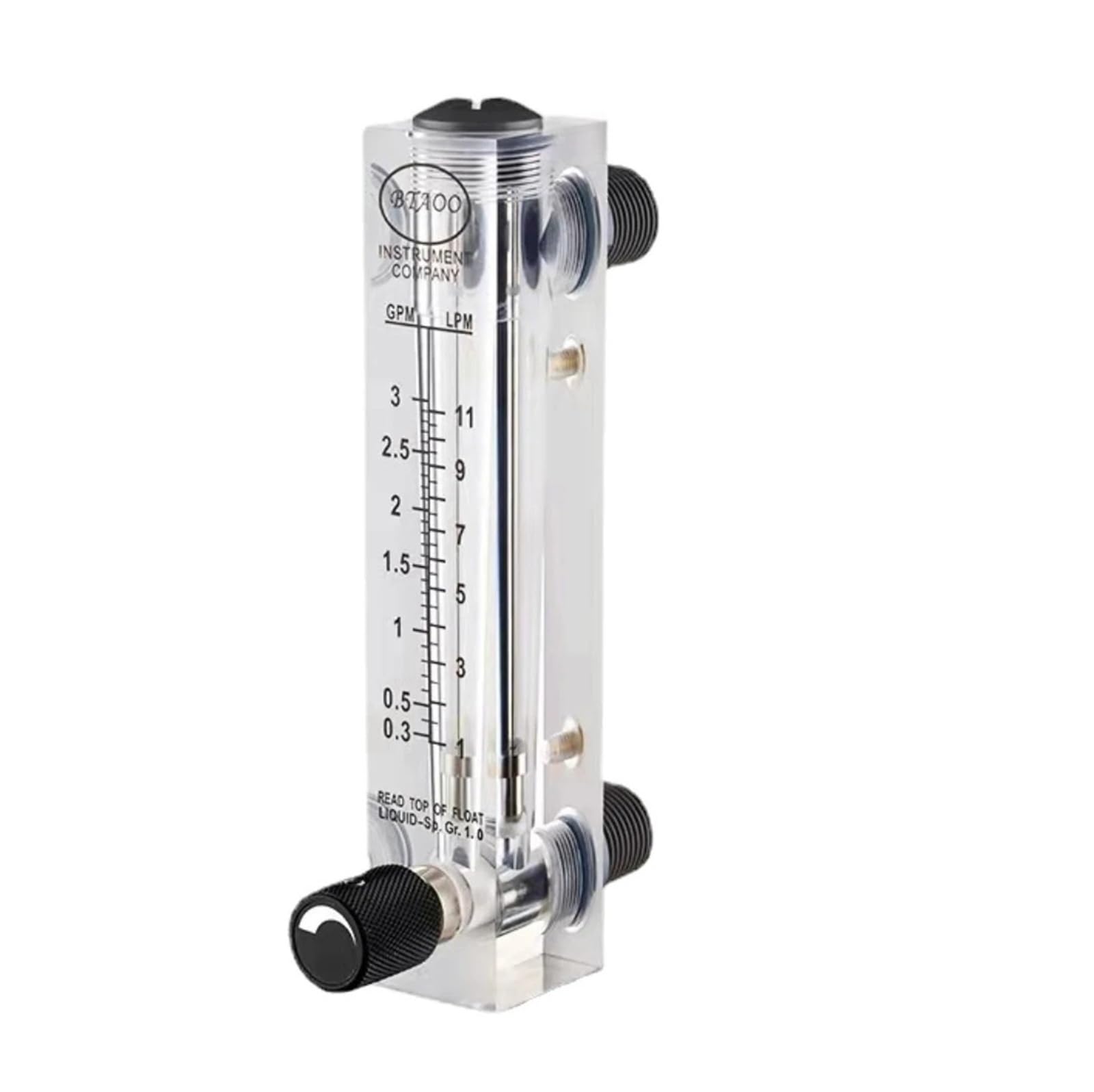 LZM-15ZT 1/4 "BSP Panel hembra flotador caudalímetro líquido medidor de flujo de aire rotámetro con válvula de Control(2-18 LPM Water)