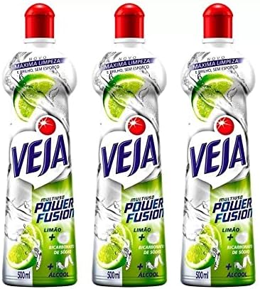 Veja Limpador Multiuso Power Fusion Limão 500Ml, Pack com 3 unida...