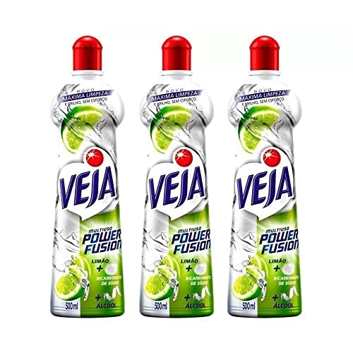 Veja Limpador Multiuso Power Fusion Limão 500Ml, Pack com 3 unidades