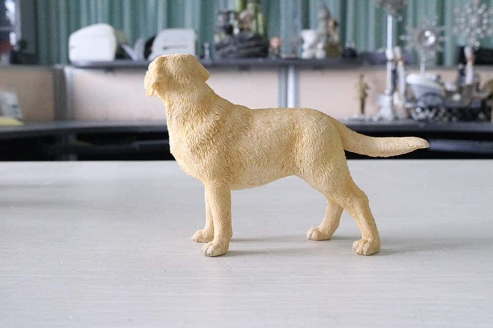 Figurka Ogrodowa,Stół barowy Figurka Dekoracja ogrodowa do rzeźby, Labrador Retriever Symulacja Model psa Samochód Rzemiosło żywiczne Dekoracja Żółty Pozycja stojąca Dekoracje ogrodowe Posąg