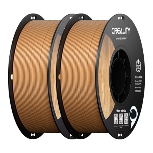 Creality Wood Filament PLA 2kg, 3D Printer Filament 1.75 mm, Smooth Silk Texture, Toughness, 1kg(2.2lbs)/Spool Printing Filament, for All Printers (Wood)