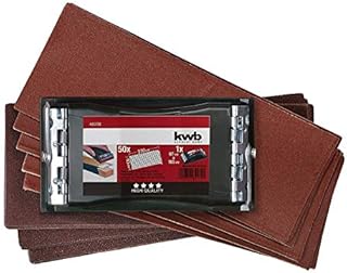 kwb Handschleifer-Set – 2-tlg. inkl. Schleifklotz mit Klemmvorichtung und Schleifpapier 93 mm x 230 mm (50 Stk.)