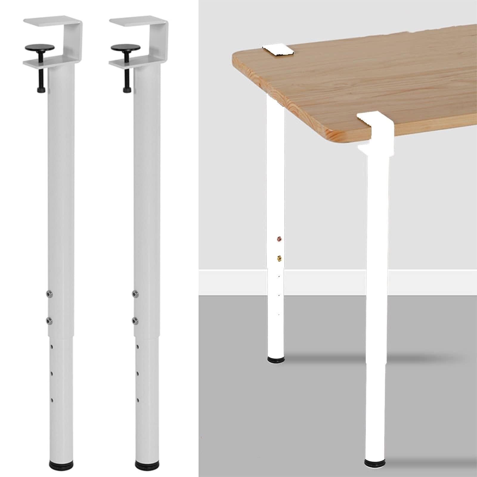 UYHBCNQD 2Pcs Furniture Legs F-Shape Replacement Legs Set Adjustable Telescopic Bar Coffee Table Feets Desk Support Legs Table Clamp Feets(Wei�)