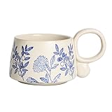 DFHS46JK Taza Taza de cerámica china esmaltada con diseño floral, for café, leche, desayuno y avena Adecuado para familias