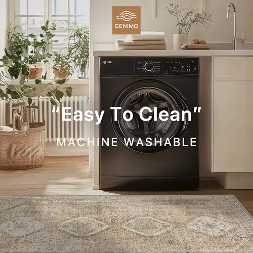 GENIMO 2x5 Non Slip Hallway Runner Rug, Machine Washable, Thin & Low Pile Lightweight for Kitchen, Laundry, Entryway, Bedroom & Living Room