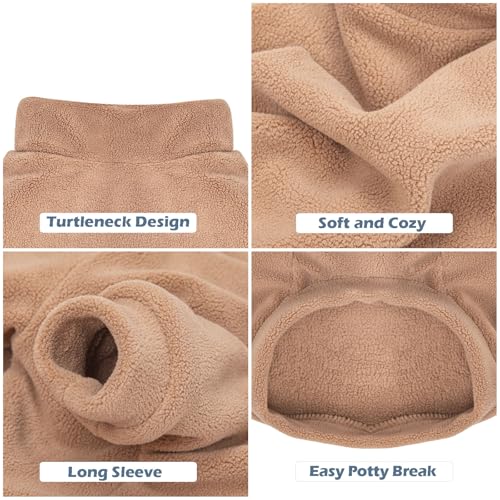 Image of Dog Sweater, 3 Pack Dog Sweaters for Small Dogs Girl Boy, Ultra Soft Warm Puppy Clothes Dog Coat for Winter (Camel+Beige+Yellow, XX-Small)