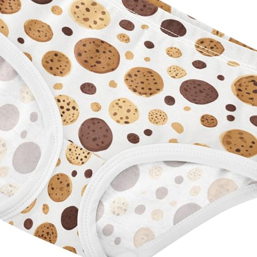 Wusikd Cookies Chocolate Girls' Underwear Cotton Chips Girls Briefs Soft Toddler Underwear 2T4