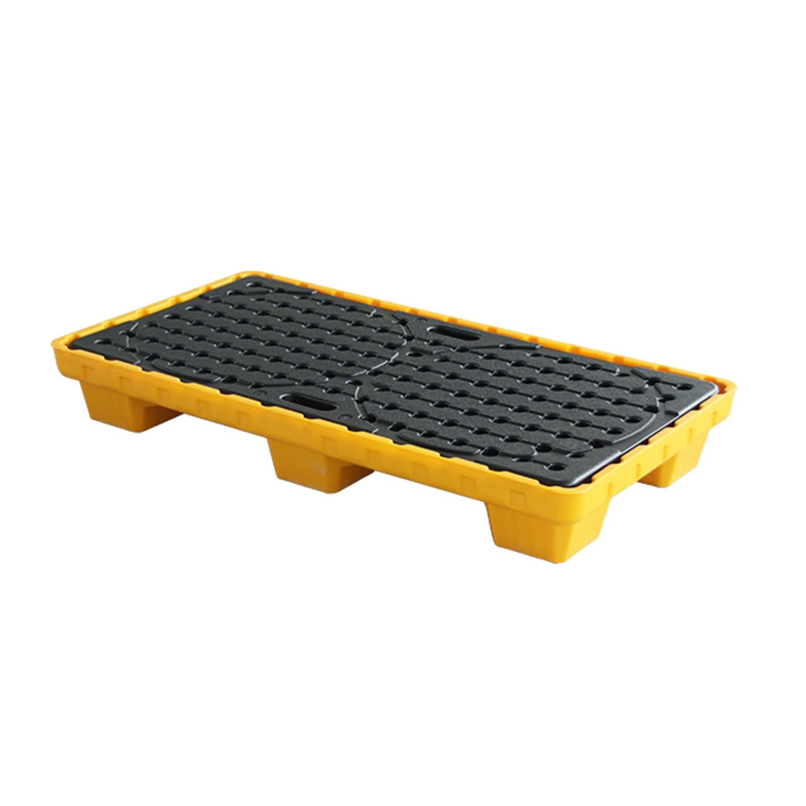 Palette anti-déversement en polyéthylène modulaire 49,2x25,6 pouces avec grille amovible pour 5 fûts