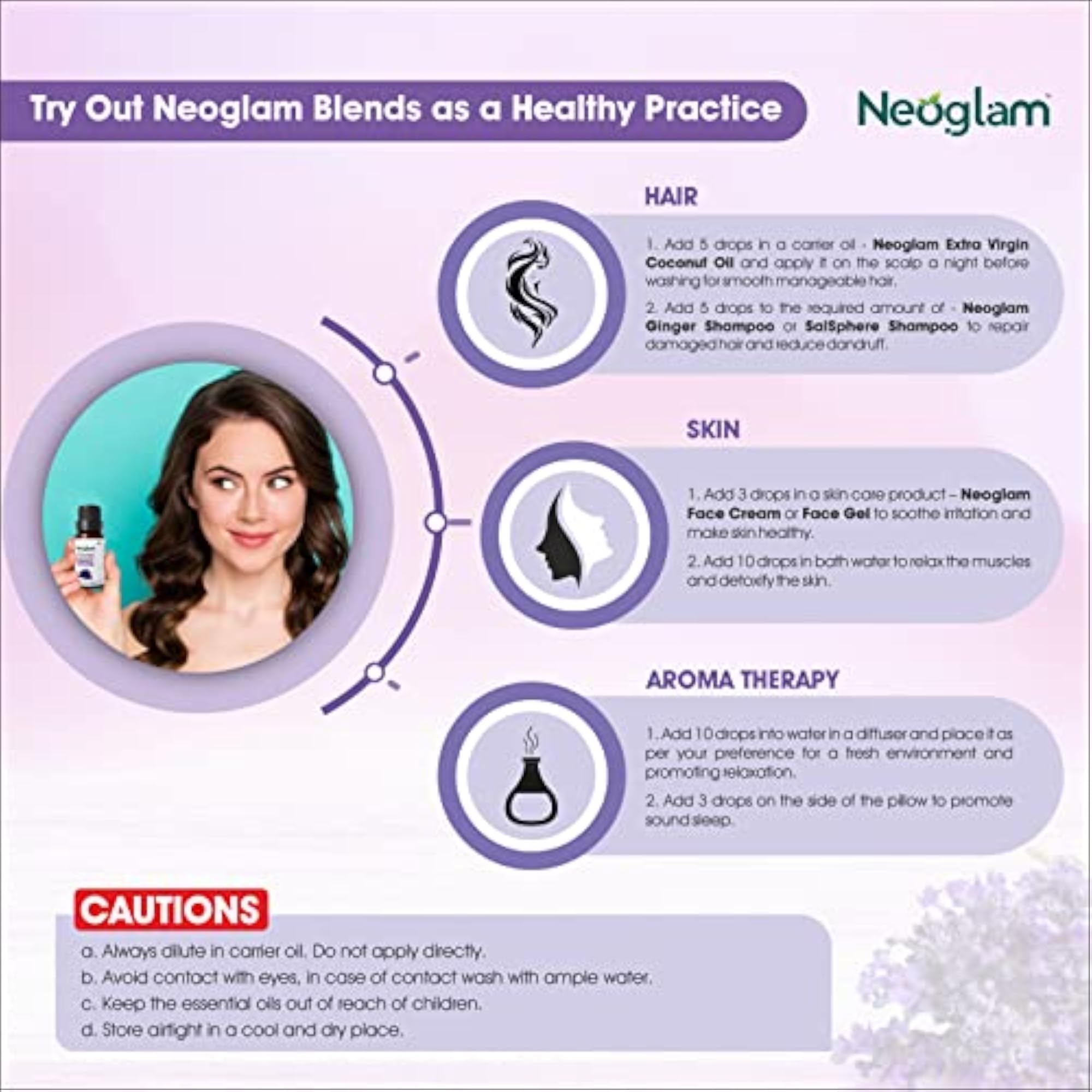 Neoglam Essential Oil, 100% Pure & Organic for Aromatherapy