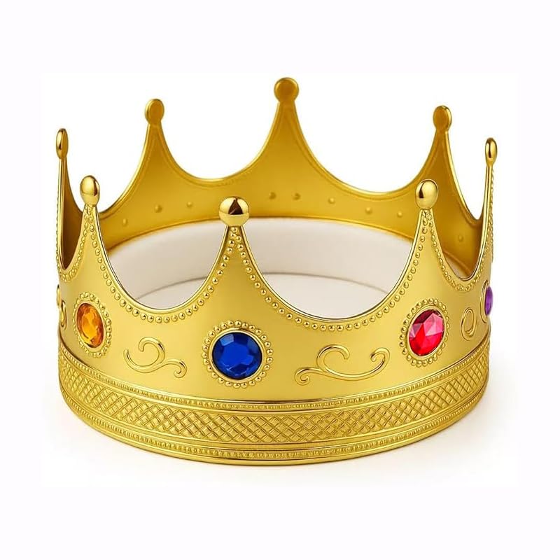 Adorox Gold Royal King Plastic Crown Prince Costume...