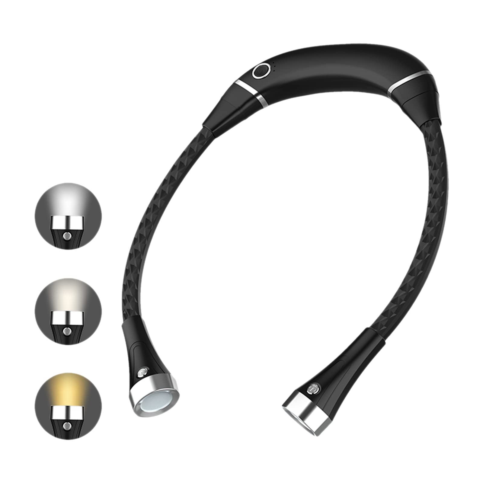 Kavolet Book Light Rechargeable, Neck Reading Light Foldable USB LED Book Light 3 Light Modes Reading Lights Flexible Neck LED Light for Reading Running Knitting Crafting Crochet