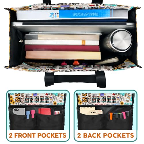 Image of 84hoods Multi-Pocket Tote Bag for Women. Waterproof Bag with Multiple Convenient Pockets and Zipper. Gift for Nurses.