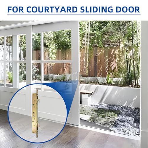 Cerradura de embutir multipunto Hoconnie de 28 cm para puertas correderas de cristal de patio 7