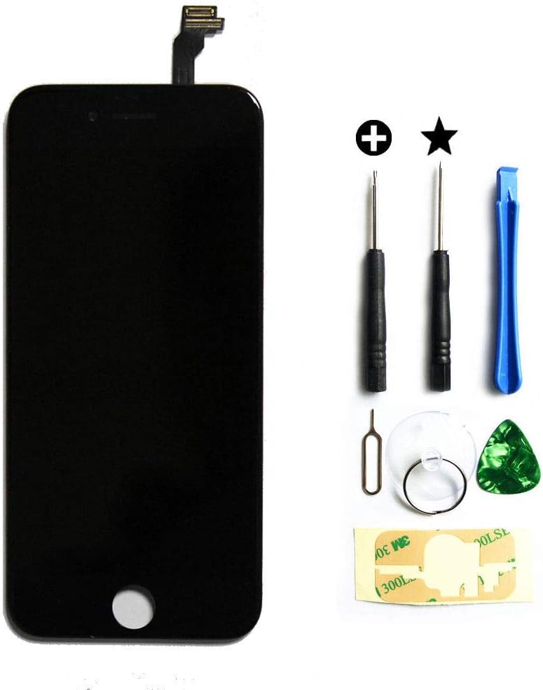 PassionTR Screen Replacement for iPhone 6 LCD Screen Touch Screen Digitizer and Frame Assembly with Repair Tools (Black)